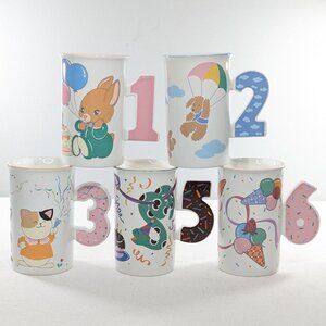 CHOOSE Vintage 1980s MIKASA Birthday mug 1 2 3 5 6 made in Malaysia